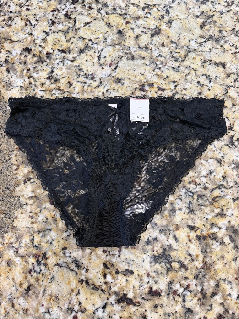 Auden Black Floral Lace Bikini